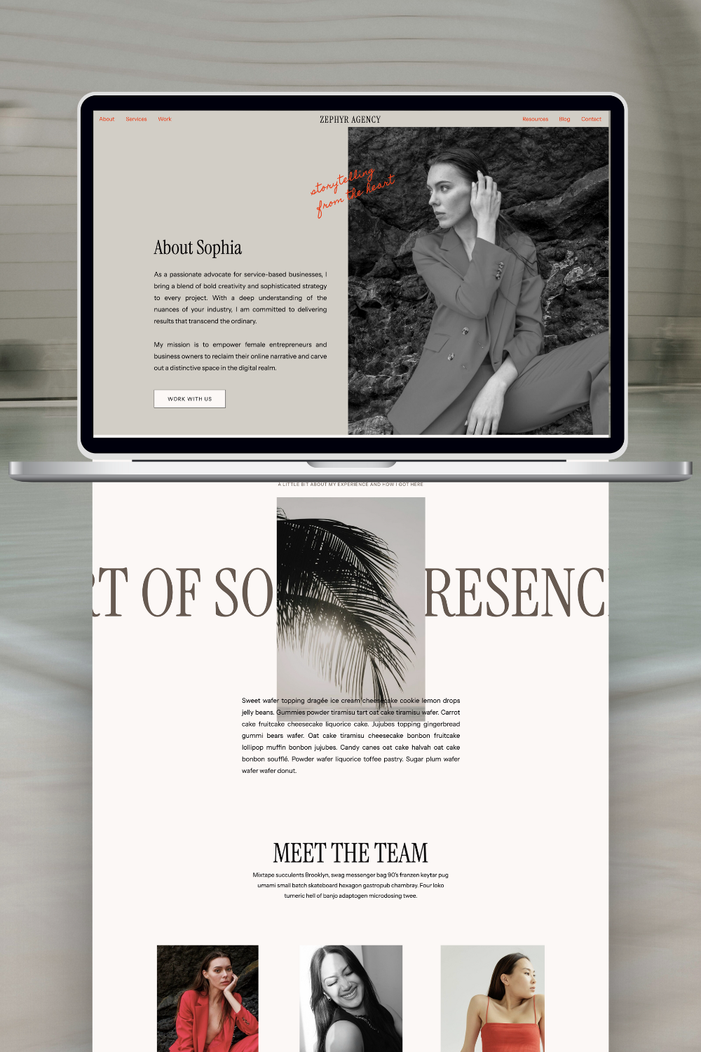 Zephyr Agency - Showit Website Template