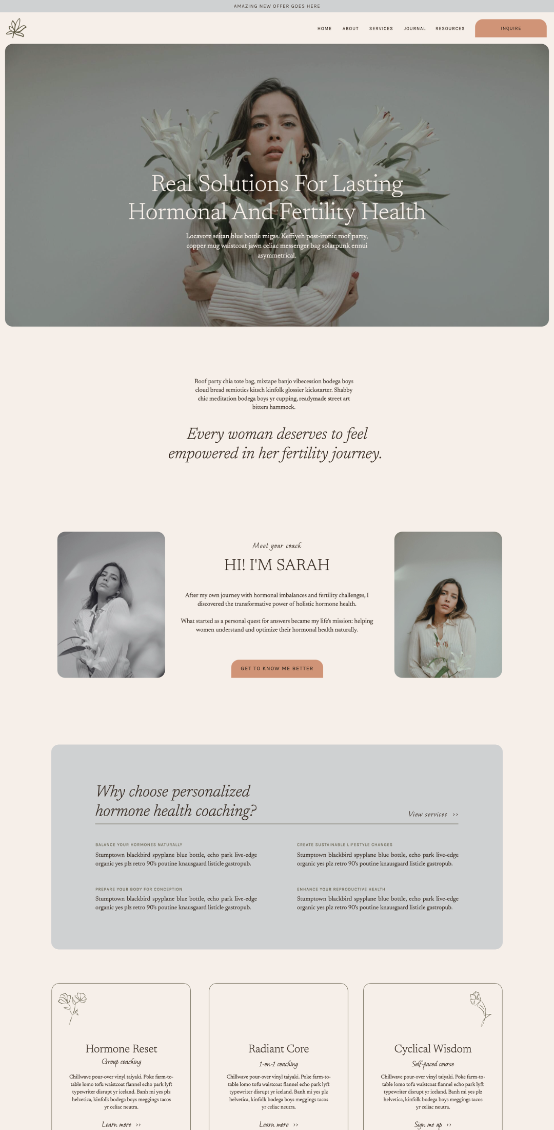 Radiant Roots - Showit Website Template