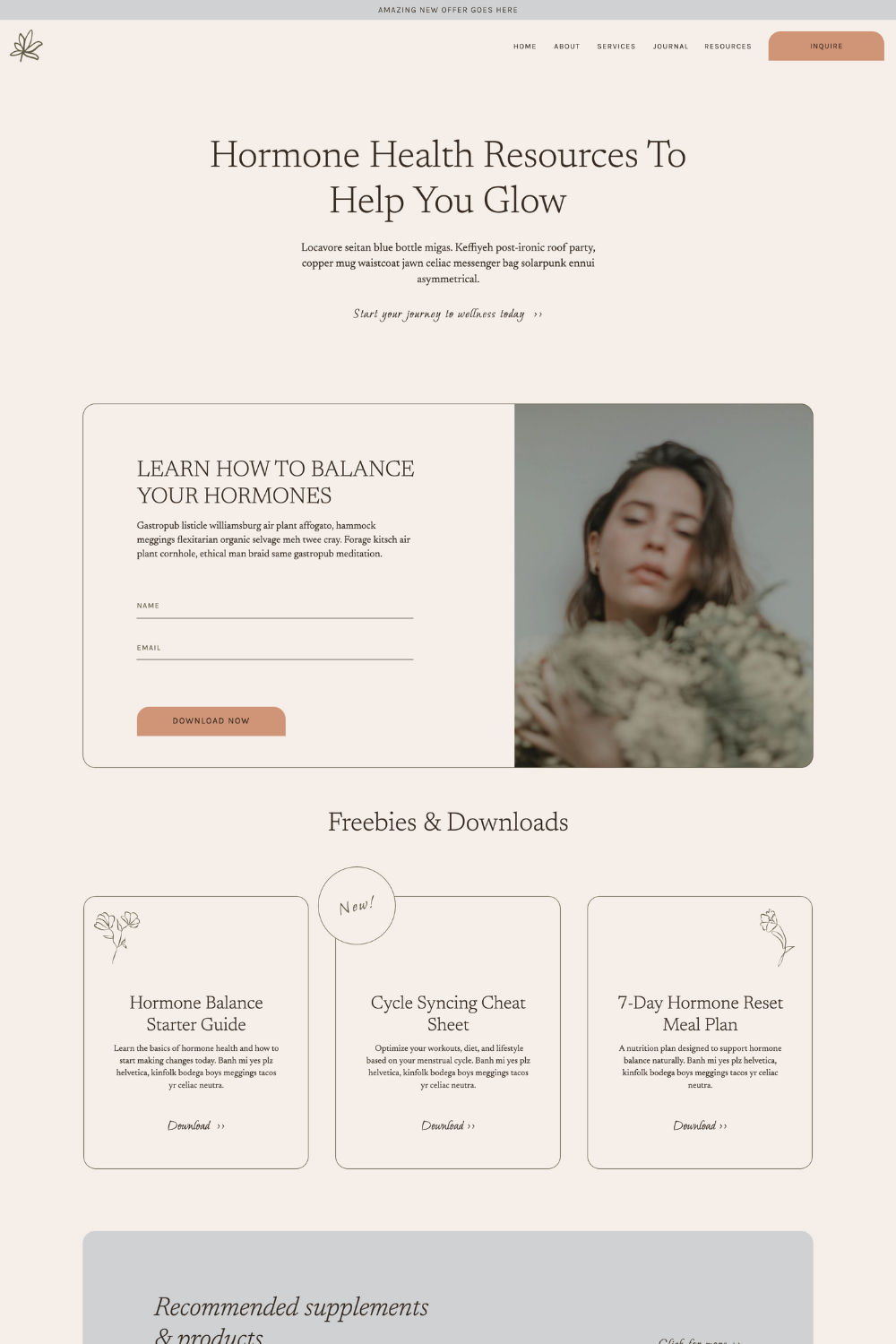 Radiant Roots - Showit Website Template
