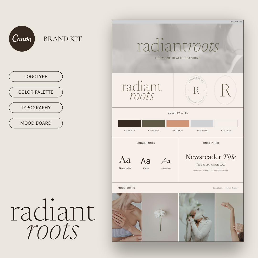 Radiant Roots Brand Kit – Serene & Sophisticated Branding