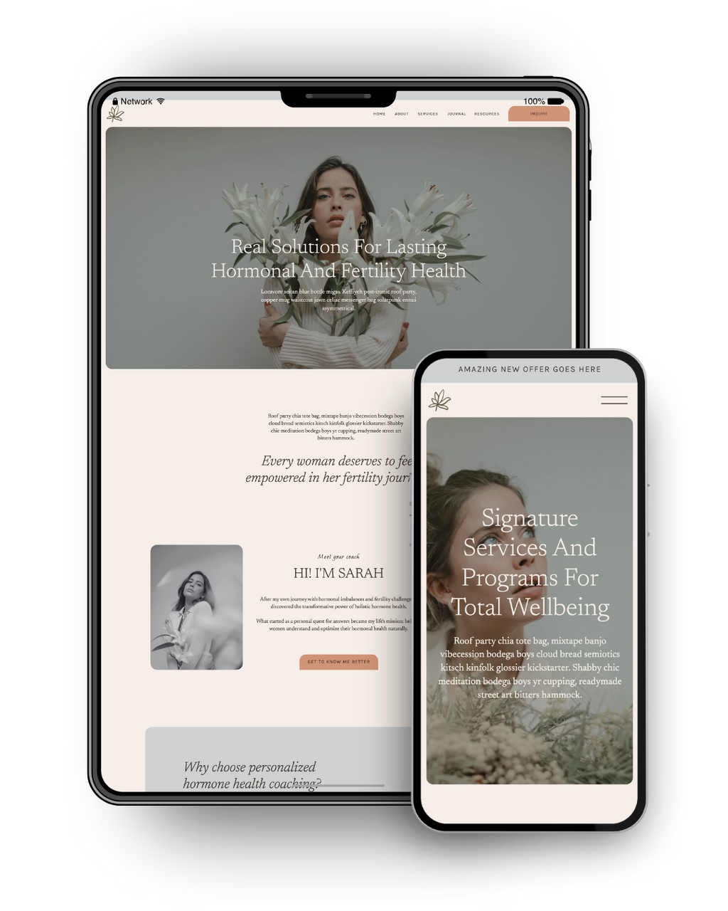 Radiant Roots - Showit Website Template