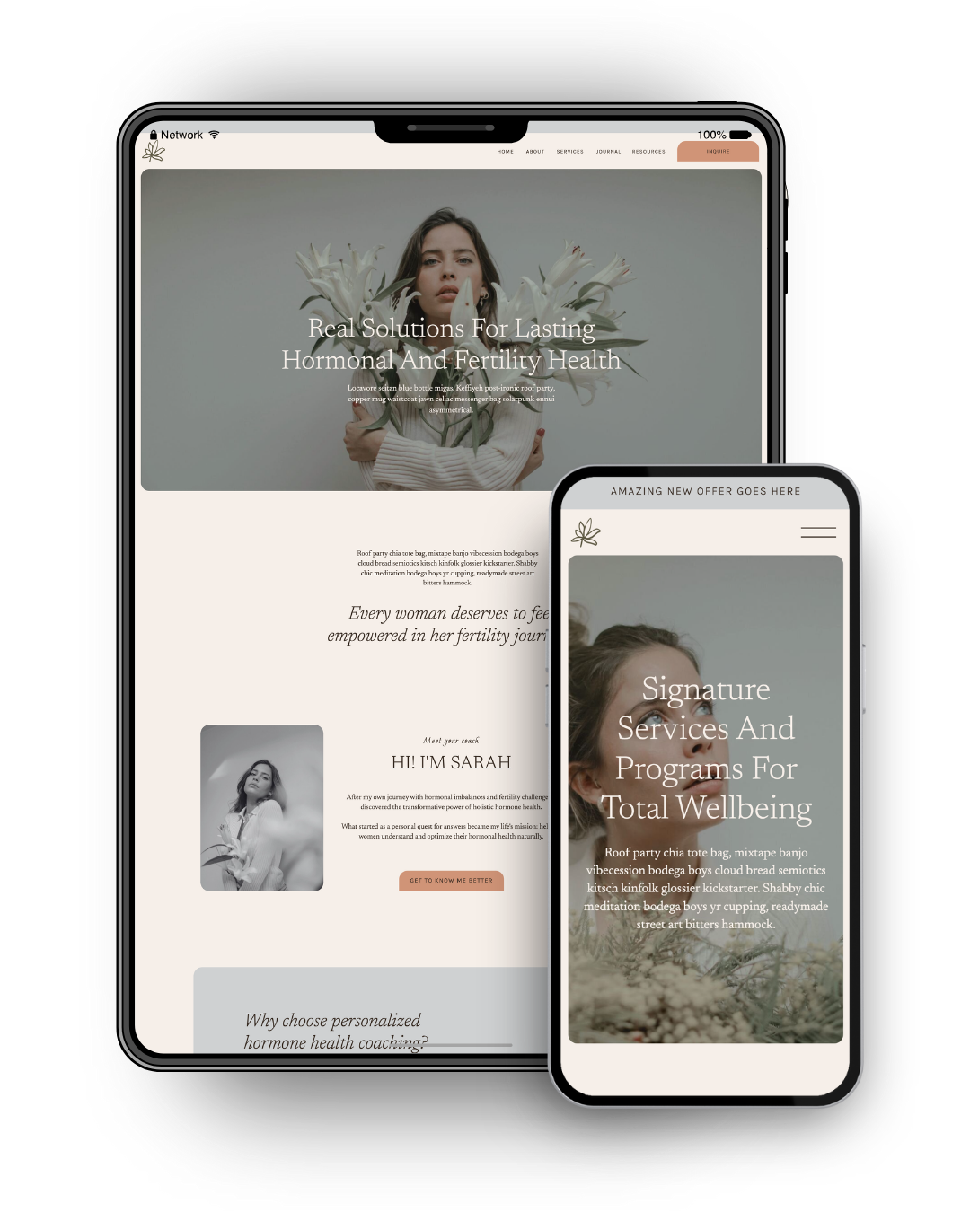 Radiant Roots - Showit Website Template